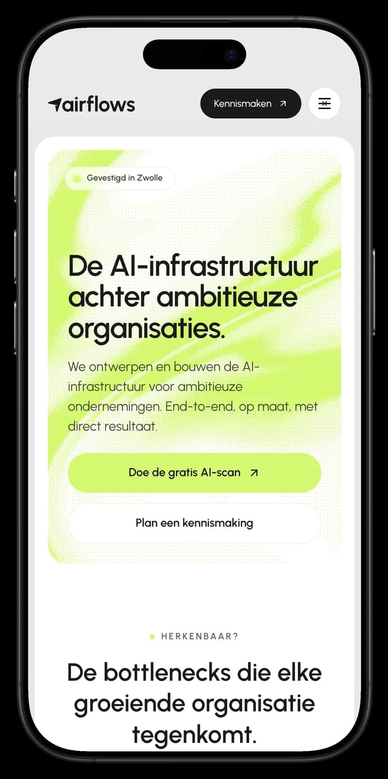 Custom website development by Airflows, mobile design