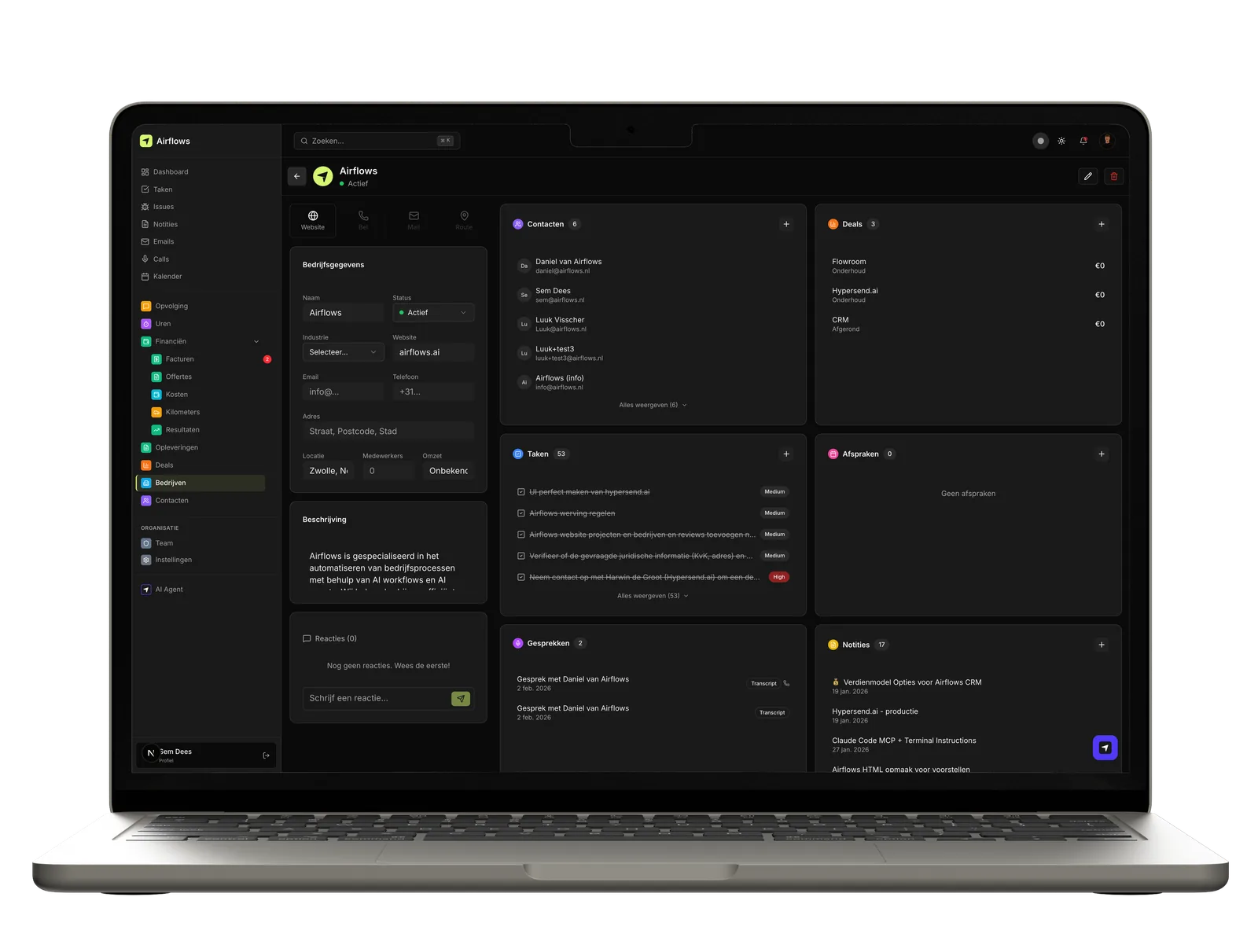 Airflows CRM - Intern Bedrijfsplatform